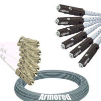 Indoor Armored 6 Fiber LC/UPC to MU/UPC Patch Cord 50/125 Multimode