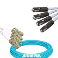 Indoor Armored 4 Fiber LC/UPC to MU/UPC Patch Cord OM3 50/125 MM