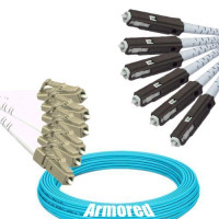 Indoor Armored 6 Fiber LC/UPC to MU/UPC Patch Cord OM3 50/125 MM