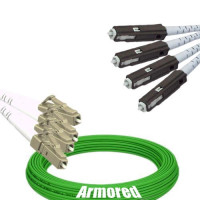 Indoor Armored 4 Fiber LC/UPC to MU/UPC Patch Cord OM5 50/125 MM