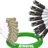 Indoor Armored 8 Fiber LC/UPC to MU/UPC Patch Cord OM5 50/125 MM