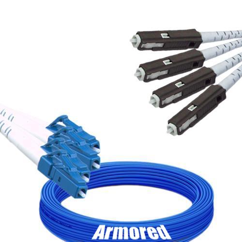 Indoor Armored 4 Fiber LC/UPC to MU/UPC Patch Cord 9/125 Singlemode