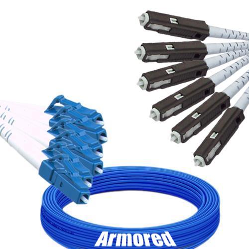 Indoor Armored 6 Fiber LC/UPC to MU/UPC Patch Cord 9/125 Singlemode