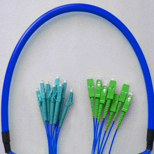 Indoor Armored 8 Fiber LC/UPC to SC/APC Patch Cord 9/125 Singlemode