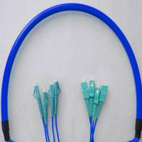 Indoor Armored 4 Fiber LC/UPC to SC/UPC Patch Cord 9/125 Singlemode