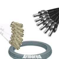 Indoor Armored 6 Fiber LC/UPC to SMA905/UPC Patch Cord 62.5/125 MM