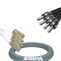 Indoor Armored 4 Fiber LC/UPC to SMA905/UPC Patch Cord 50/125 MM