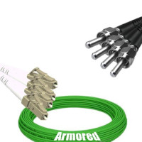 Indoor Armored 4 Fiber LC/UPC to SMA905/UPC Patch Cord OM5 50/125 MM