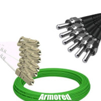 Indoor Armored 6 Fiber LC/UPC to SMA905/UPC Patch Cord OM5 50/125 MM