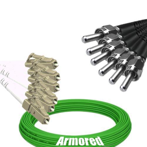 Indoor Armored 6 Fiber LC/UPC to SMA905/UPC Patch Cord OM5 50/125 MM