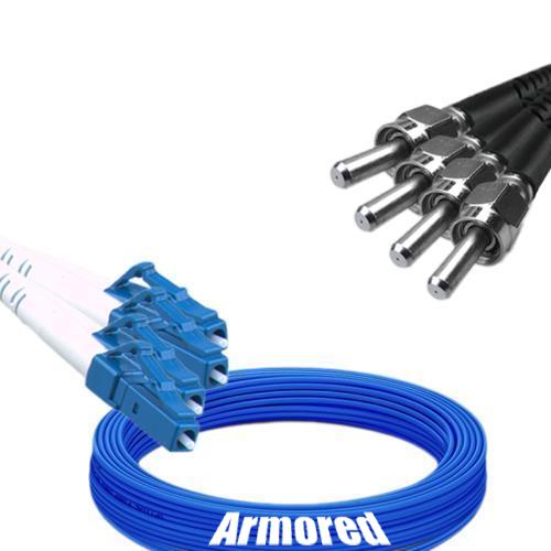 Indoor Armored 4 Fiber LC/UPC to SMA905/UPC Patch Cord 9/125 SM