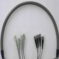 Indoor Armored 4 Fiber LC/UPC to ST/UPC Patch Cord 62.5/125 Multimode