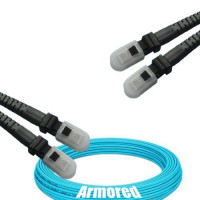 Indoor Armored 4 Fiber MTRJ/UPC to MTRJ/UPC Patch Cord OM3 50/125 MM