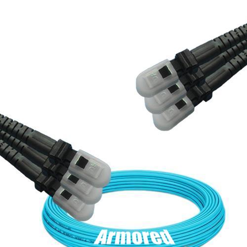 Indoor Armored 6 Fiber MTRJ/UPC to MTRJ/UPC Patch Cord OM4 50/125 MM