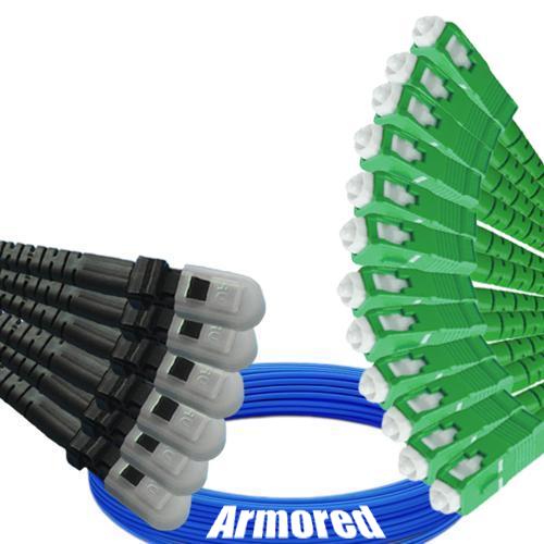 Indoor Armored 12 Fiber MTRJ/UPC to SC/APC Patch Cord 9/125 Singlemode