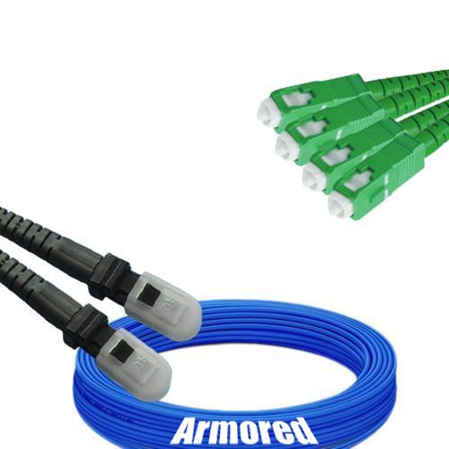 Indoor Armored 4 Fiber MTRJ/UPC to SC/APC Patch Cord 9/125 Singlemode