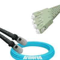 Indoor Armored 4 Fiber MTRJ/UPC to SC/UPC Patch Cord OM3 50/125 MM