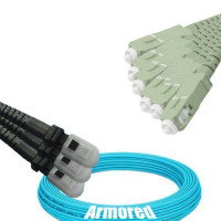 Indoor Armored 6 Fiber MTRJ/UPC to SC/UPC Patch Cord OM3 50/125 MM
