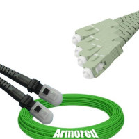 Indoor Armored 4 Fiber MTRJ/UPC to SC/UPC Patch Cord OM5 50/125 MM