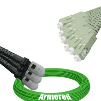 Indoor Armored 6 Fiber MTRJ/UPC to SC/UPC Patch Cord OM5 50/125 MM