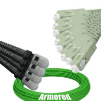 Indoor Armored 8 Fiber MTRJ/UPC to SC/UPC Patch Cord OM5 50/125 MM