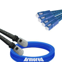Indoor Armored 4 Fiber MTRJ/UPC to SC/UPC Patch Cord 9/125 Singlemode