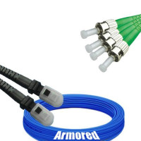 Indoor Armored 4 Fiber MTRJ/UPC to ST/APC Patch Cord 9/125 Singlemode