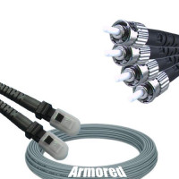 Indoor Armored 4 Fiber MTRJ/UPC to ST/UPC Patch Cord 62.5/125 MM