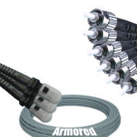 Indoor Armored 6 Fiber MTRJ/UPC to ST/UPC Patch Cord 62.5/125 MM