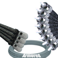 Indoor Armored 8 Fiber MTRJ/UPC to ST/UPC Patch Cord 62.5/125 MM