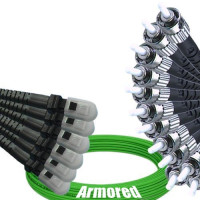 Indoor Armored 12 Fiber MTRJ/UPC to ST/UPC Patch Cord OM5 50/125 MM