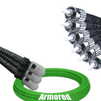 Indoor Armored 6 Fiber MTRJ/UPC to ST/UPC Patch Cord OM5 50/125 MM