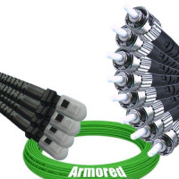 Indoor Armored 8 Fiber MTRJ/UPC to ST/UPC Patch Cord OM5 50/125 MM