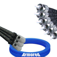 Indoor Armored 6 Fiber MTRJ/UPC to ST/UPC Patch Cord 9/125 Singlemode