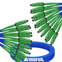 Indoor Armored 12 Fiber MU/APC to MU/APC Patch Cord 9/125 Singlemode