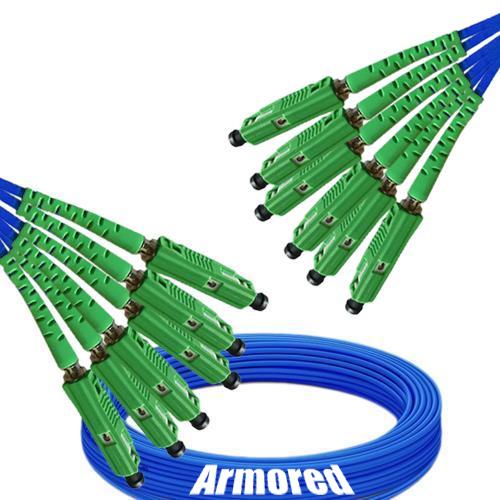 Indoor Armored 6 Fiber MU/APC to MU/APC Patch Cord 9/125 Singlemode