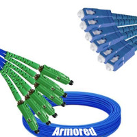Indoor Armored 6 Fiber MU/APC to SC/UPC Patch Cord 9/125 Singlemode