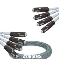 Indoor Armored 4 Fiber MU/UPC to MU/UPC Patch Cord 62.5/125 Multimode