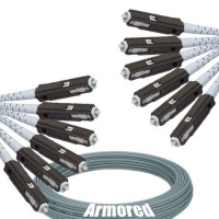 Indoor Armored 6 Fiber MU/UPC to MU/UPC Patch Cord 50/125 Multimode