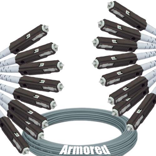 Indoor Armored 8 Fiber MU/UPC to MU/UPC Patch Cord 50/125 Multimode
