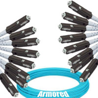 Indoor Armored 8 Fiber MU/UPC to MU/UPC Patch Cord OM3 50/125 MM