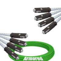 Indoor Armored 4 Fiber MU/UPC to MU/UPC Patch Cord OM5 50/125 MM