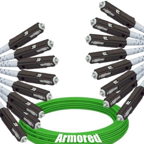 Indoor Armored 8 Fiber MU/UPC to MU/UPC Patch Cord OM5 50/125 MM