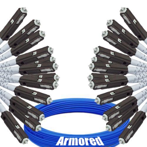 Indoor Armored 12 Fiber MU/UPC to MU/UPC Patch Cord 9/125 Singlemode