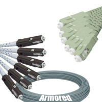 Indoor Armored 6 Fiber MU/UPC to SC/UPC Patch Cord 50/125 Multimode