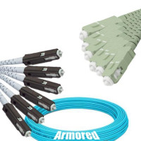 Indoor Armored 6 Fiber MU/UPC to SC/UPC Patch Cord OM4 50/125 MM