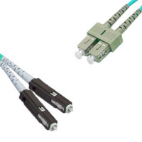Indoor Armored Duplex MU/UPC to SC/UPC Patch Cord OM4 50/125 Multimode