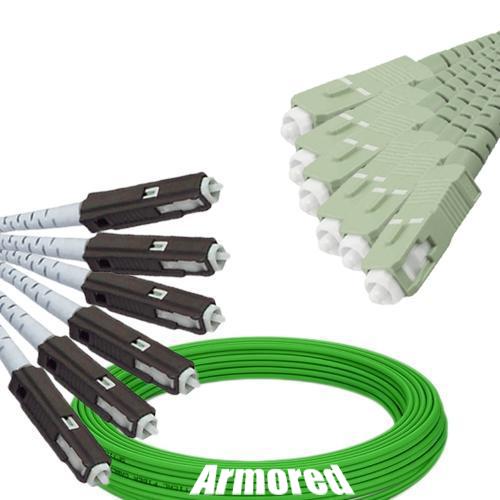 Indoor Armored 6 Fiber MU/UPC to SC/UPC Patch Cord OM5 50/125 MM