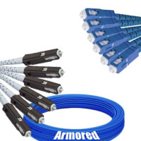 Indoor Armored 6 Fiber MU/UPC to SC/UPC Patch Cord 9/125 Singlemode