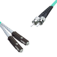 Indoor Armored Duplex MU/UPC to ST/UPC Patch Cord OM3 50/125 Multimode